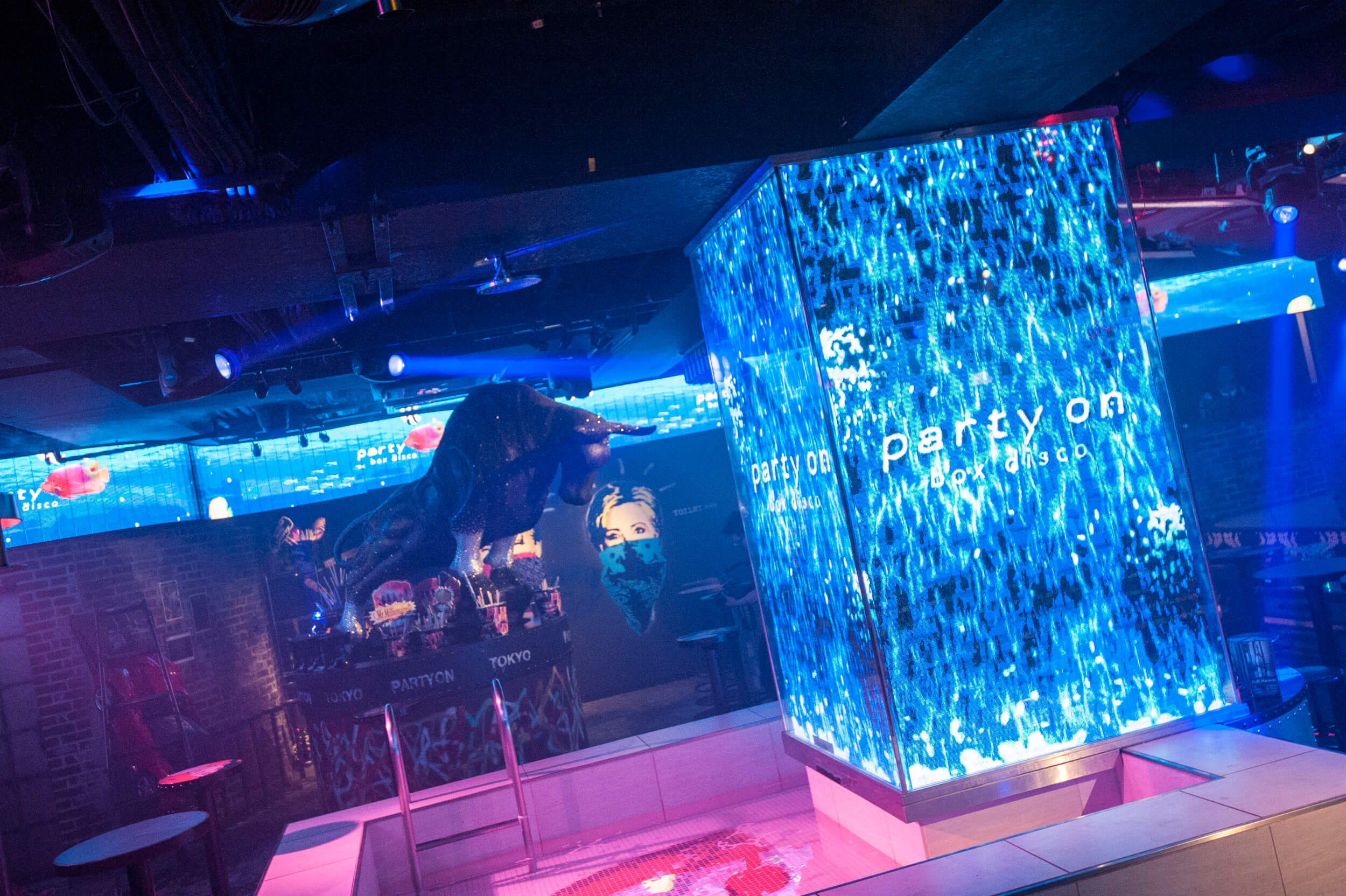 日本初のbox disco「party on tokyo」店内全面にLEDビジョンを導入しました - LED TOKYO | 2022年導入