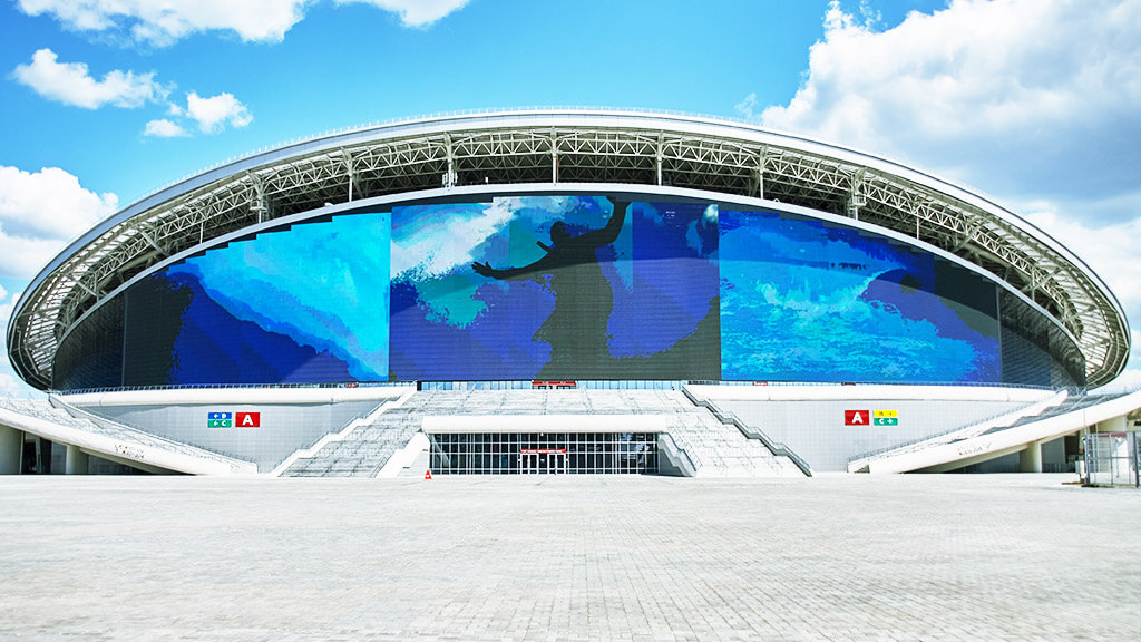 2018 FIFAワールドカップ開催のサッカースタジアムに設置されている世界最大LEDビジョン